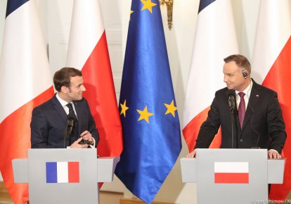 Президенты Франции Эммануэль Макрон и Польши Анджей Дуда