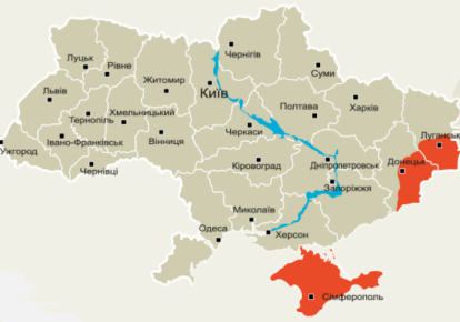 Карта України з окупованими територіями