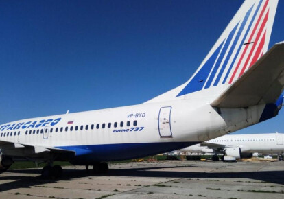 Арестованный Boeing-737 российской авиакомпании "Трансаэро"