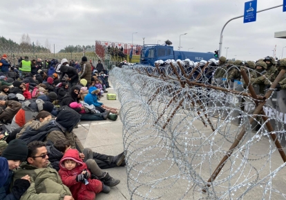 Мигранты на польско-белорусской границе