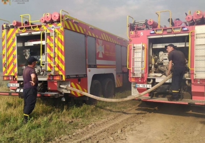 Пожежа від обстрілу на Миколаївщині