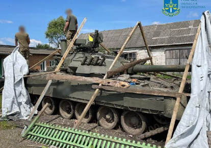 Танк Т-80, переданный на нужды ВСУ