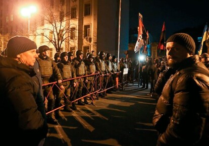 Мітинг на підтримку торговельної блокади Донбасу. Фото: УНІАН