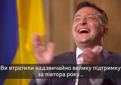 Володимир Зеленський сміється з запитання про падіння його рейтингу