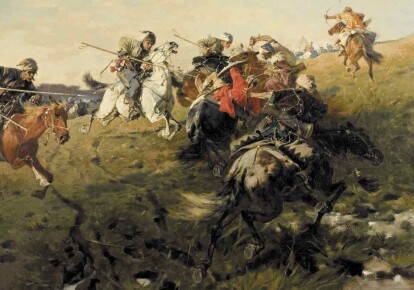 Картина Юзефа Брандта "Схватка казаков с татарами"