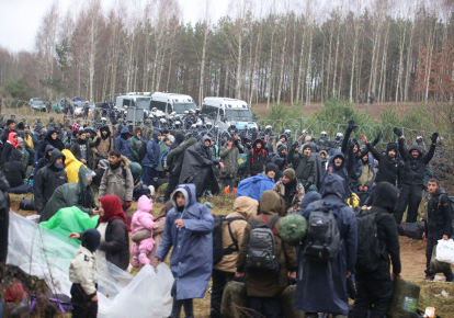 Мигранты на польско-беларусской границе