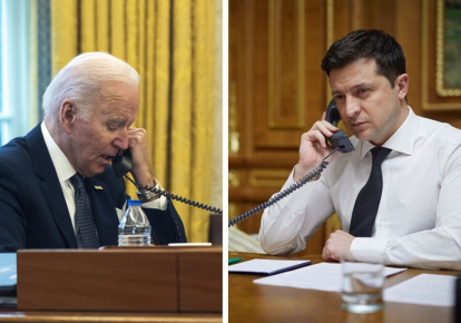 Джо Байден и Владимир Зеленский провели телефонный разговор / Getty Images / Офис презиеднта Украины