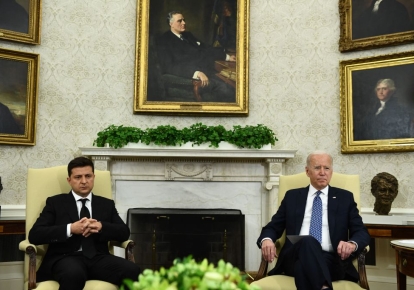 Володимир Зеленський та Джо Байден під час зустрічі у Білому домі, 2021 р.