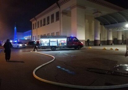 Пожар возле киевского вокзала