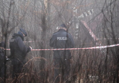 Польські поліцейські на місці катастрофи гелікоптера