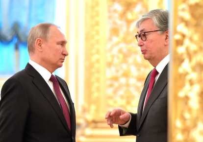 Президенты РФ и Казахстана Владимир Путин и Касим-Жомарт Токаев