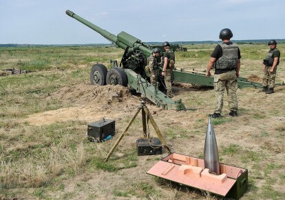 Испытания 152-мм артиллерийских снарядов / Пресс-служба СНБО