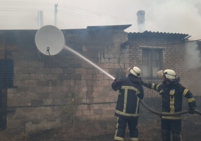 Тушение пожара на Луганщине