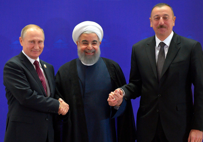 Владимир Путин, президент Ирана Ибрагим Раиси и президент Турции Реджеп Эрдоган