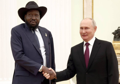 Президент Південного Судану Сальваторе Киїр та російський диктатор Володимир Путін