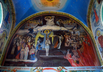 Фреска на стіні Свято-Троїцької церкви у Сатанові. Фото автора