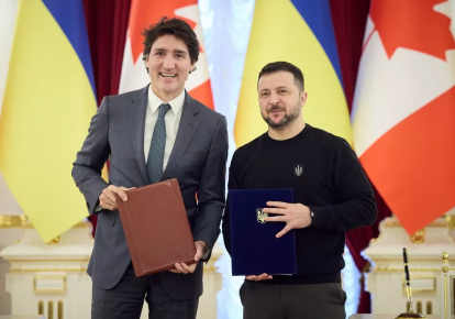 Президент Володимир Зеленський та премʼєр-міністр Канади Джастін Трюдо підписали безпекову угоду