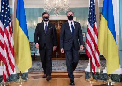 Главы внешнеполитических ведомств Украины Дмитрий Кулеба и США Энтони Блинкен