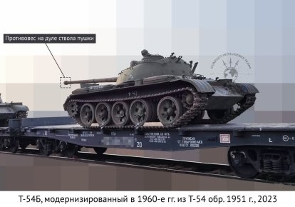 Эшелон с советскими танками T-54, март 2023 года