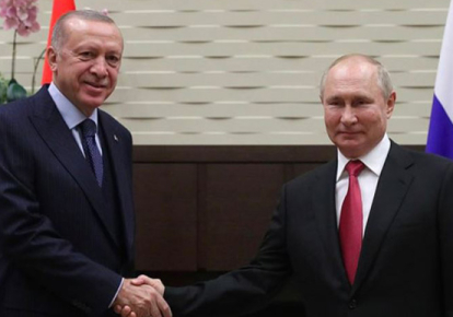 Президент Турции Реджеп Тайип Эрдоган и российский диктатор Владимир Путин