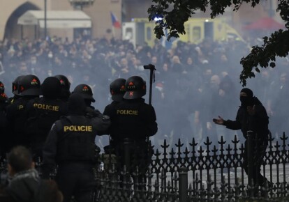 Акция протеста в Праге