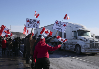Акция дальнобойщиков "Конвой свободы" в Канаде