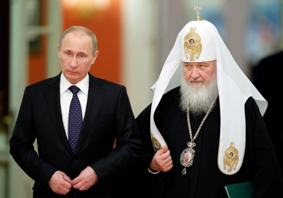 Російський диктатор Володимир Путін і патріарх Кирило