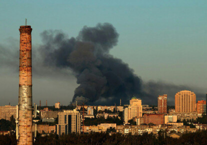У Донецьку сталася масштабна пожежа на складі боєприпасів . Фото: donbass.live