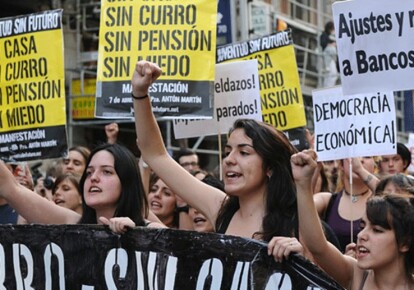 Протест против безработицы в Испании. Фото: boombastis.com