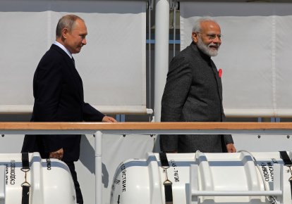Президент РФ Володимир Путін і прем'єр Індії Нарендра Моді