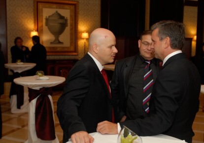 Олесь Бузына и Михаил Зурабов на "Посольськом вечере" в 2011 г. Фото: polit.ua