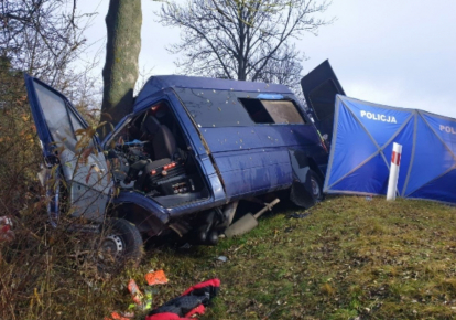 В Польше в дерево врезался микроавтобус с украинцами, есть погибшие;
