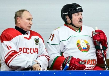 Глава Кремля Володимир Путін та самопроголошений президент Білорусі Олександр Лукашенко