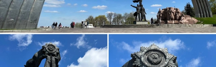 Хороший знак! Во время демонтажа монумента под Аркой дружбы народов у российского рабочего отпала голова (ВИДЕО)