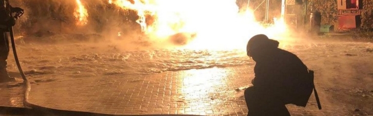 Взрыв на АЗС под Харьковом: остатки газового конденсата до сих пор горят
