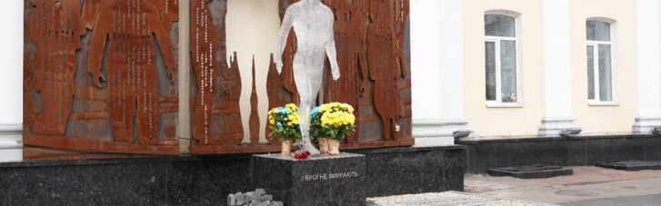 У Житомирі невідомий каменем пошкодив пам'ятник Героям Небесної Сотні (ФОТО, ВІДЕО)
