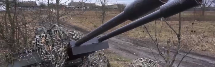 Украинский пограничник самостоятельно смастерил зенитную установку (ВИДЕО)