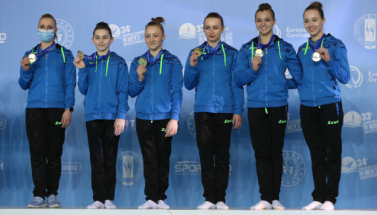 Жіноча збірна України виграла золоті медалі чемпіонату Європи зі спортивної гімнастики в командному багатоборстві