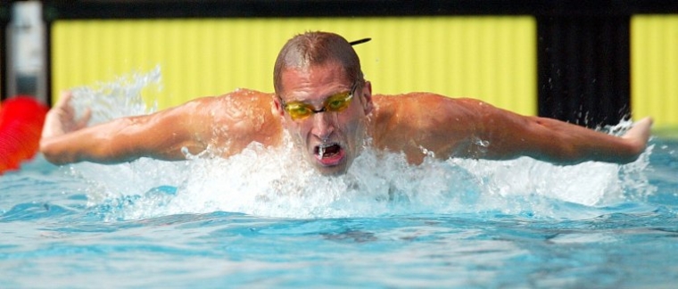 Денис Силантьев во время Международных соревнований по плаванию