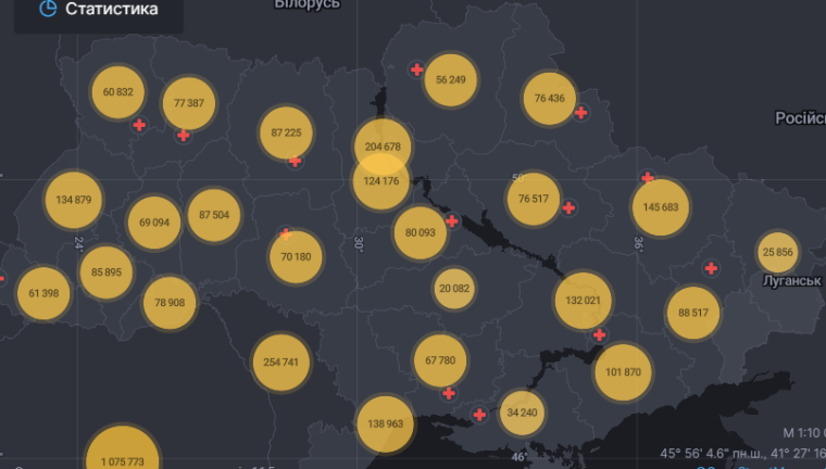 Коронавирус в Украине, данные на 25 мая (без ОРДЛО и АР Крым)