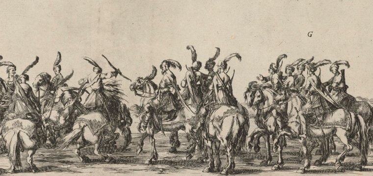 В'їзд посольства Речі Посполитої до Риму (фрагмент). Стефано делла Белла, 1633