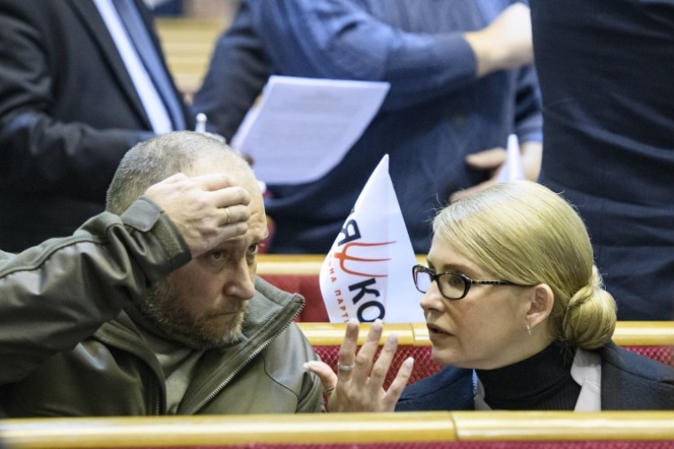 Лидер фракции "Батькивщина" Юлия Тимошенко и народный депутат Дмитрий Ярош