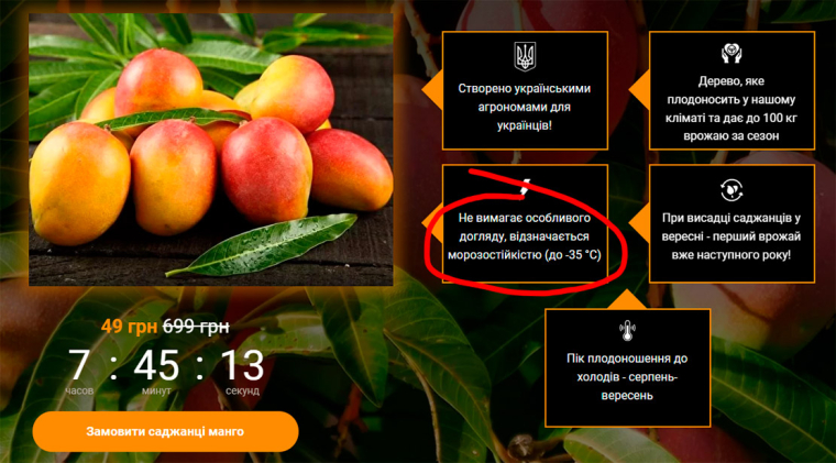 "Украинское манго" выдерживает морозы до -35°C