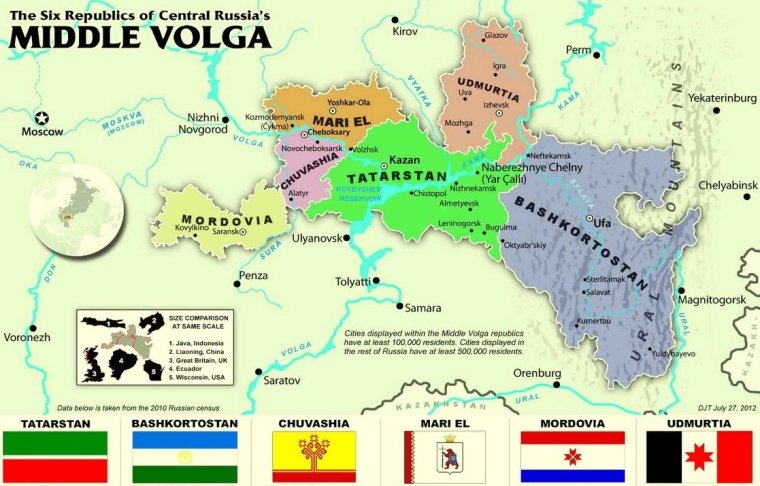 Території, що могли увійти до проекту "Штат Ідель-Урал"