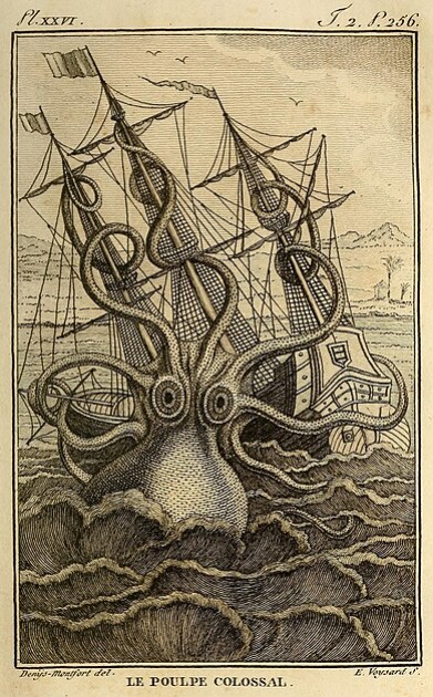 "Колоссальный осьминог" Пьера Дени де Монфора, 1801 год