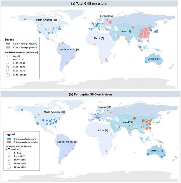 Какие города выбрасывают больше парниковых газов. Источник: Аналитическая группа Climate Action Tracker