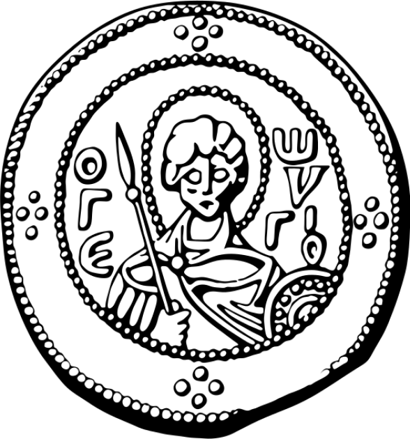 Портрет князя Ярослава Мудрого на  серебряной монете