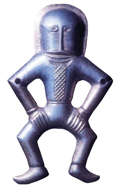 Скіфська металева фігурка, датована V–VI ст. н. е., на якій зображена людина у сорочці, схожій на вишивану / vsviti.com.ua