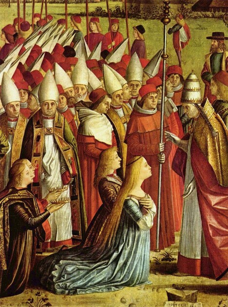 "Легенда о св. Урсуле: Встреча с папой Кириаком" — одна из 9 картин знаменитого "урсульского цикла", написанного Витторе Карпаччо в 1490-1495 году.